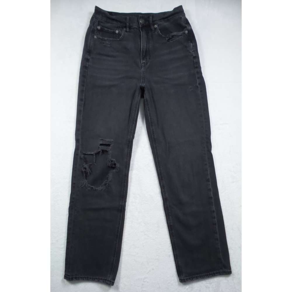 American Eagle Jeans Womens Size 6 Black Denim Highest Rise 90s Boyfriend